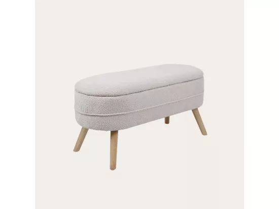Banc tapissé blanc 102x49