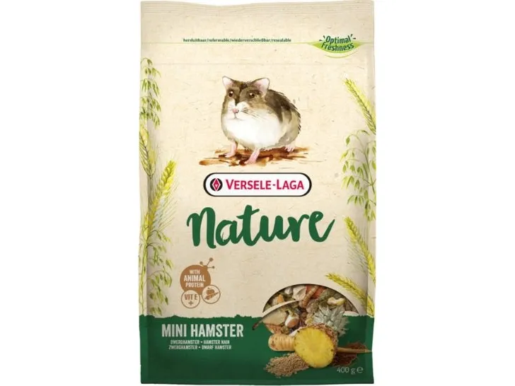 Versele-Laga Mini Hamster Nature, Snack, 400 g, Hamster, Vitamin A, vitamin D3, vitamin E, 16,5%, 7,5%