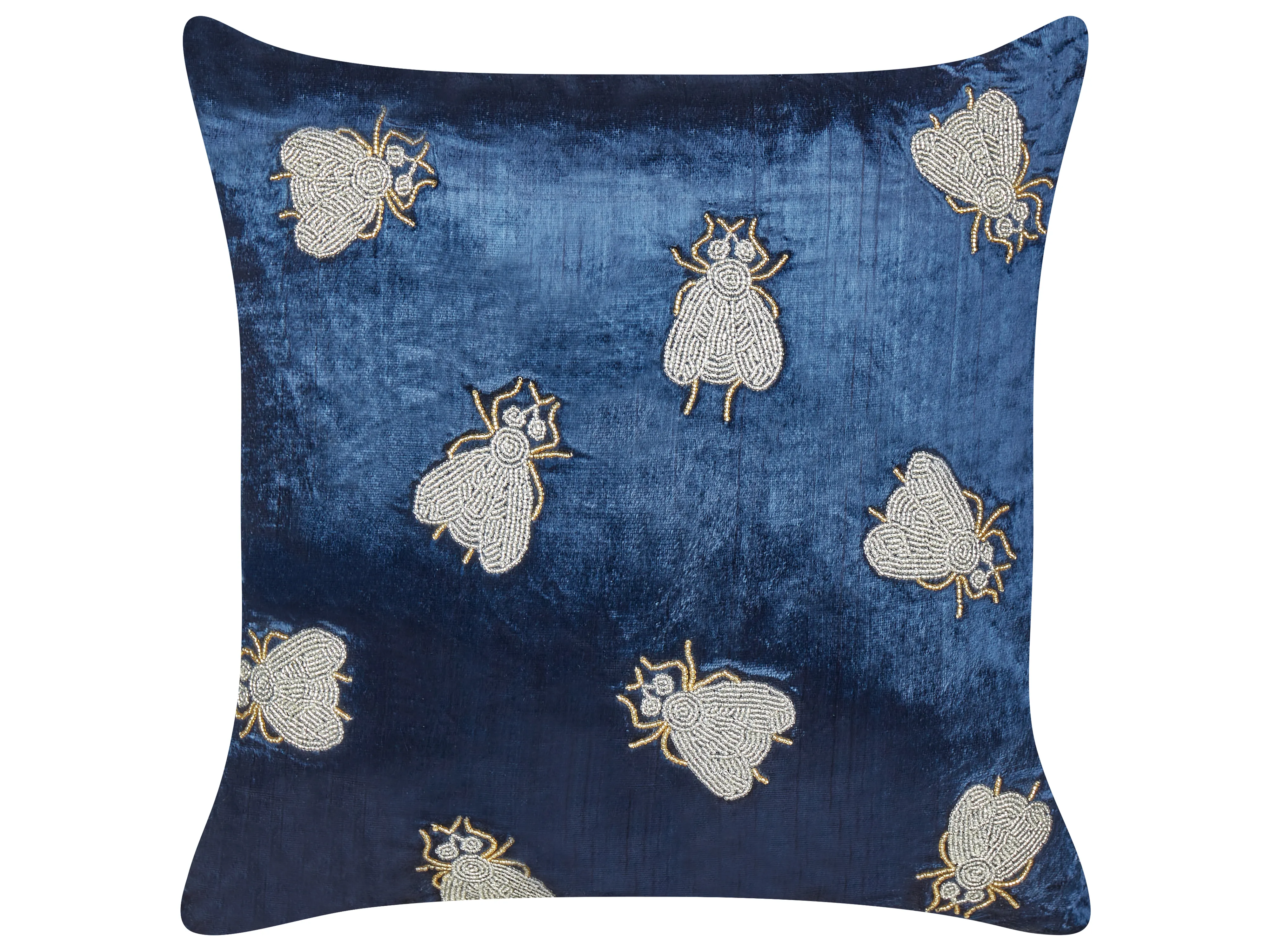 Sierkussen PENTAS Fluweel 45 x 45 cm Marineblauw dierenprint
