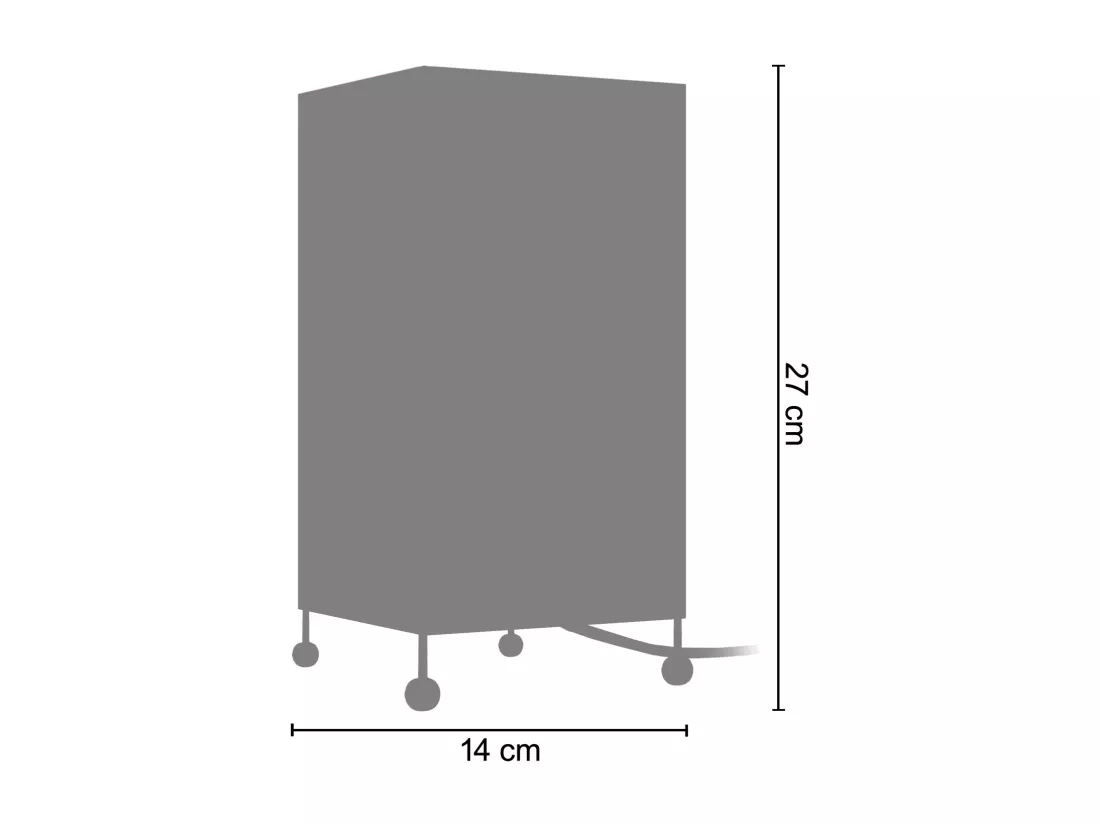 Lampe de chevet enfant carré métal, rouge 27 cm.
