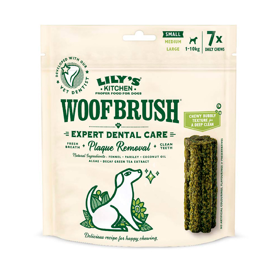 Petiscos da Cozinha da Lily Dentales Woofbrush Pequeno para cães
