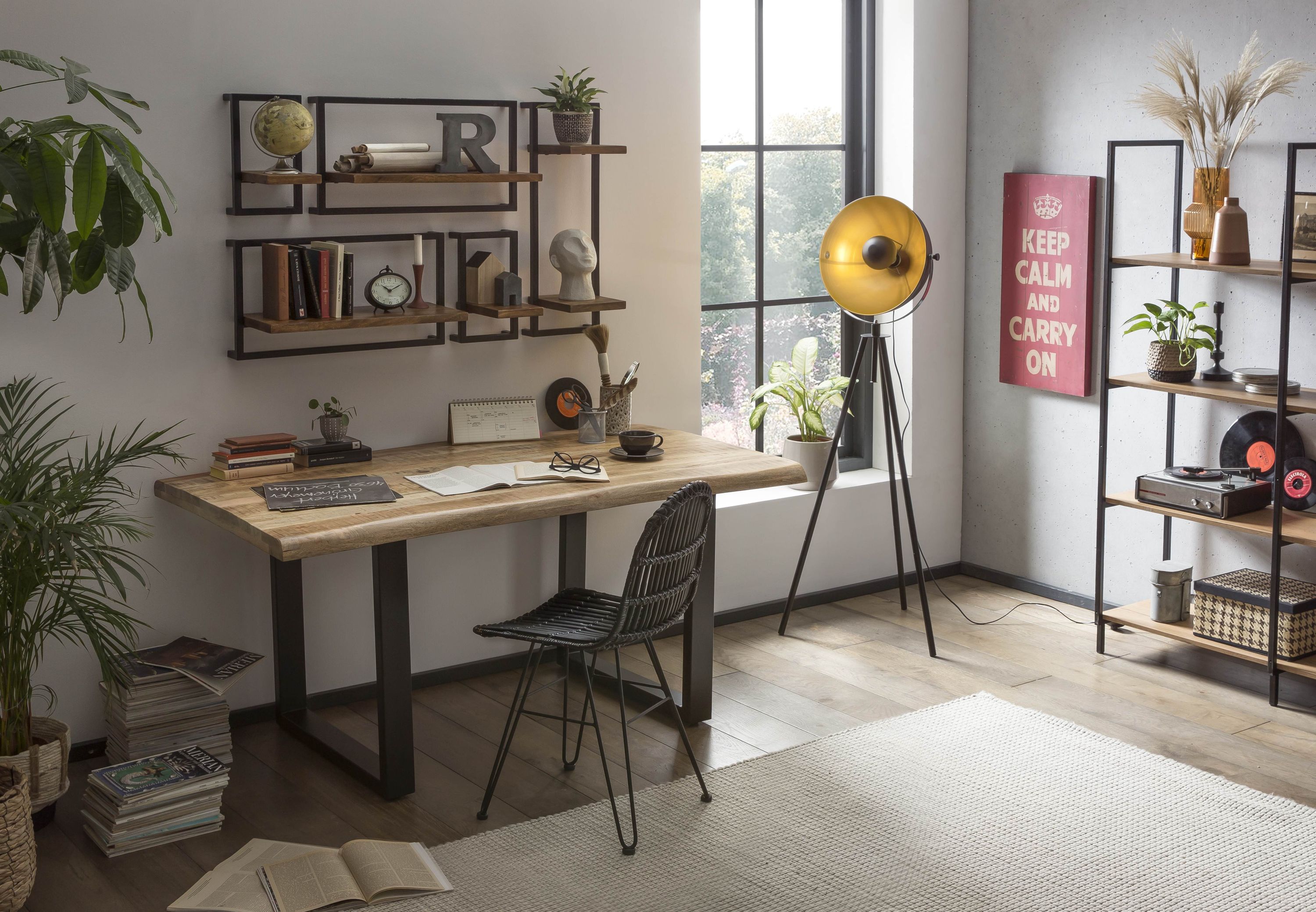 Tisch 240x100 Mango Metall Holztisch Esstisch Speisetisch Küchentisch Esszimmer