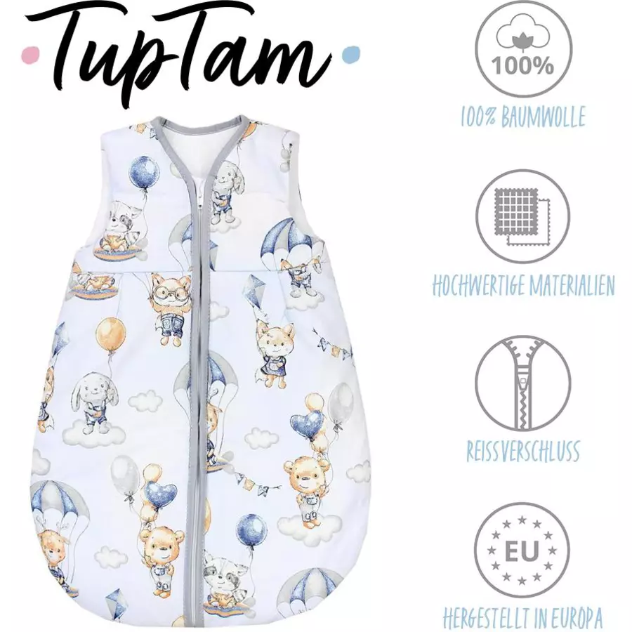 TupTam Baby Ganzjahres Schlafsack Ärmellos Wattiert blaubraun