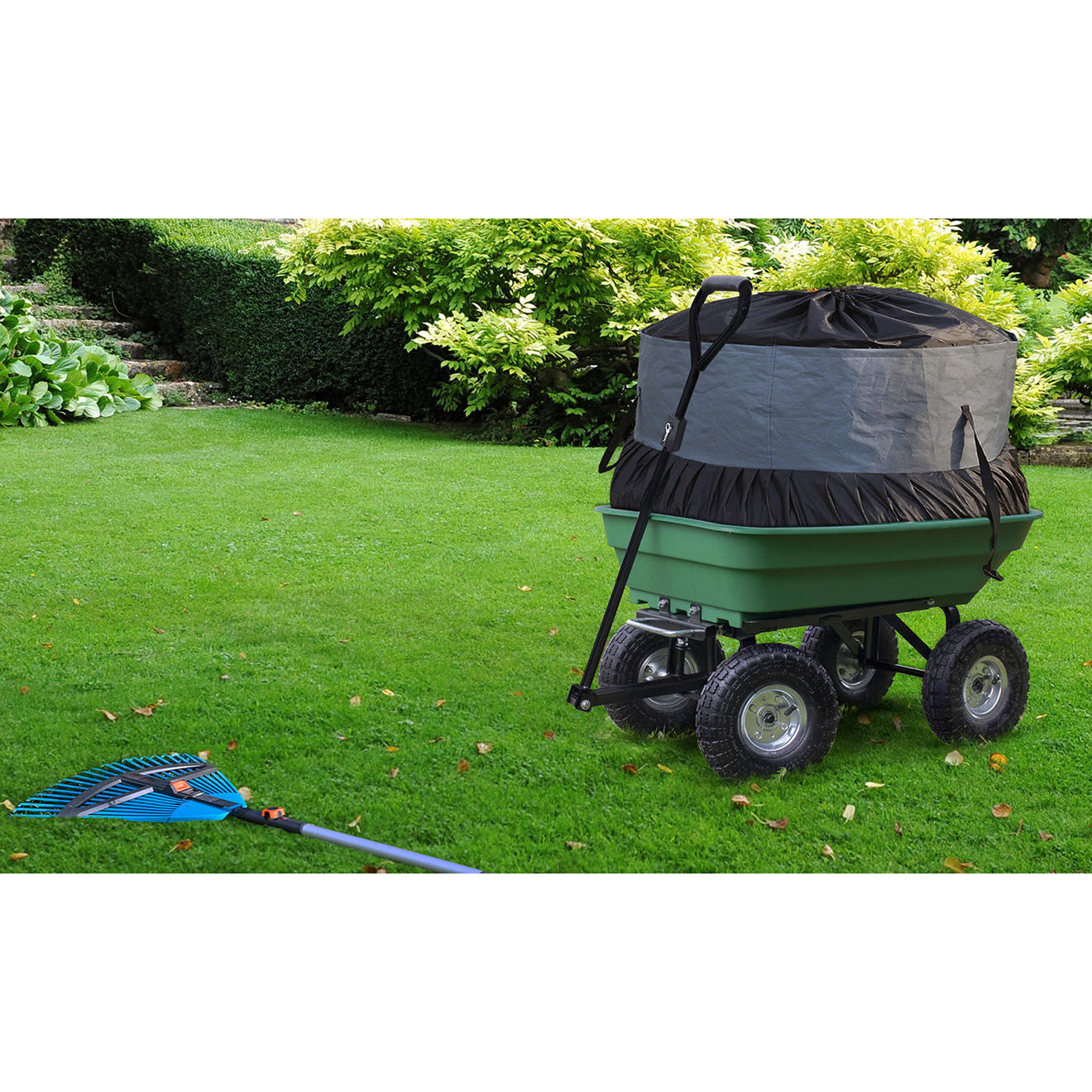 Pratik Garden Chariot trail 52L + sac 250L vert/noir - 100x47x45/93 cm
