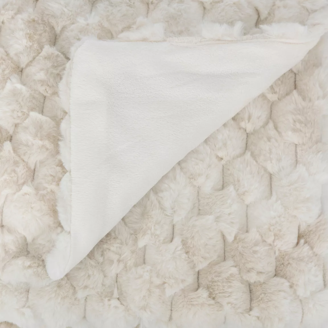 Plaid fausse fourrure (120 x 160 cm) Adriel Beige
