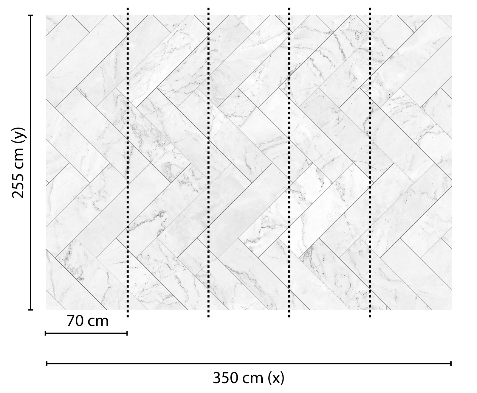 Fototapete DESIGNWALLS - grau-weiß - Marmor - 2,55 Meter