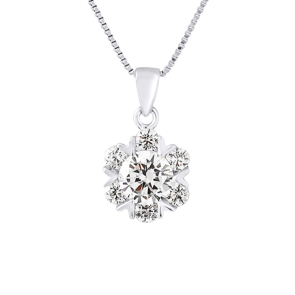Pendentif FLEUR - Oxyde de zirconium - Argent 925