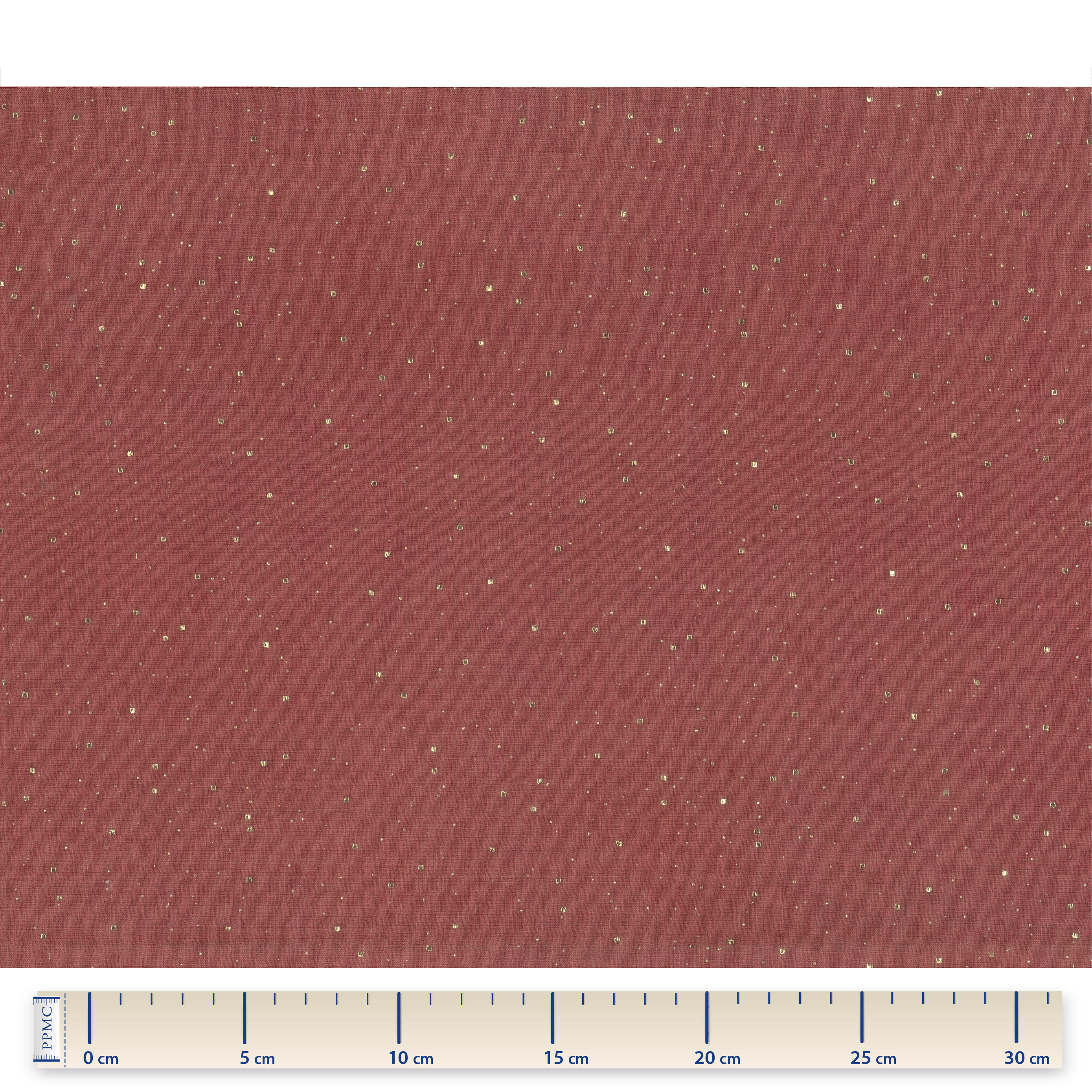 Tissu Coton Au Mètre Gaze Pois Or Rouille