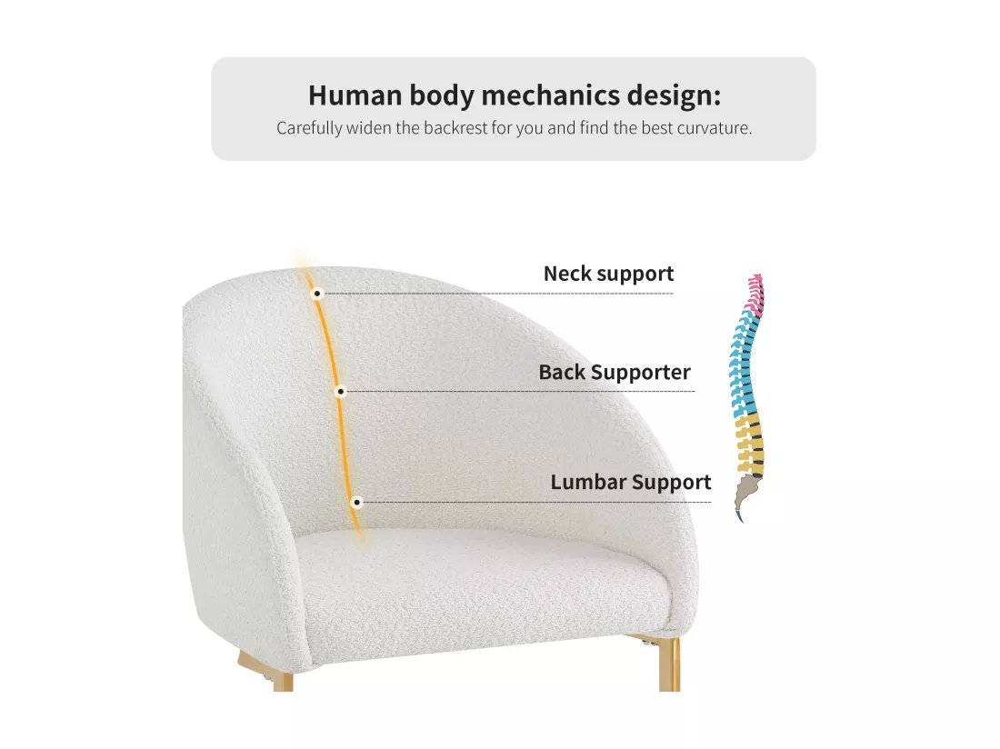 Lot de 6 chaises cantilever en tissu bouclette Beige