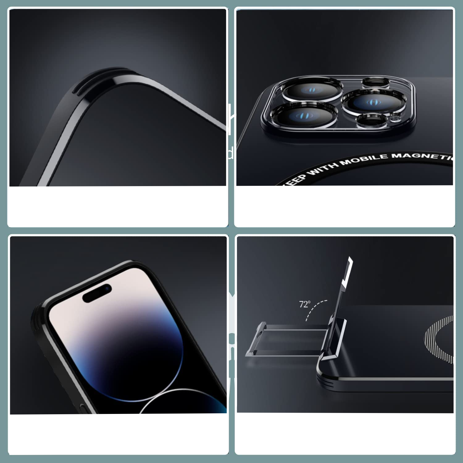 iPhone 14 MagSafe Hybrid Hülle mit TPU Bumper   Kickstand - Lila