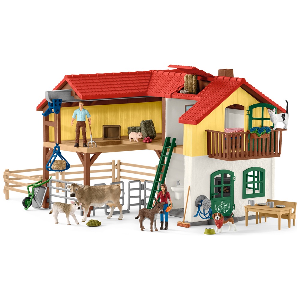 Schleich Großes Bauernhaus mit Stall und Tieren 42407