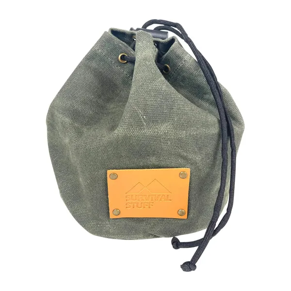 Survival Stuff -  Survival Stuff Waxed Canvas Tasche grau oliv