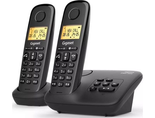 GIGASET - Téléphone sans fil Basic Duo 100a Noir