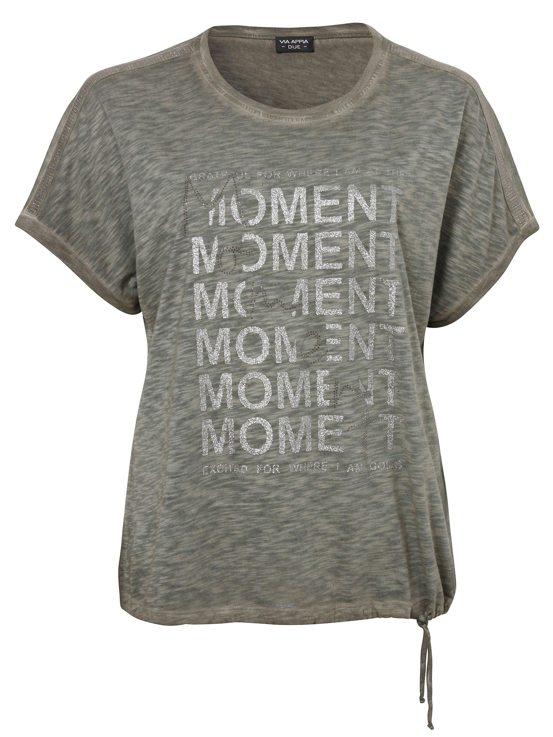 Shirt mit Frontdruck und Tunnelzug im Saum
