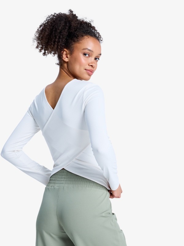 Rise & Vibe Haut de sport manches longues Blanc Femme