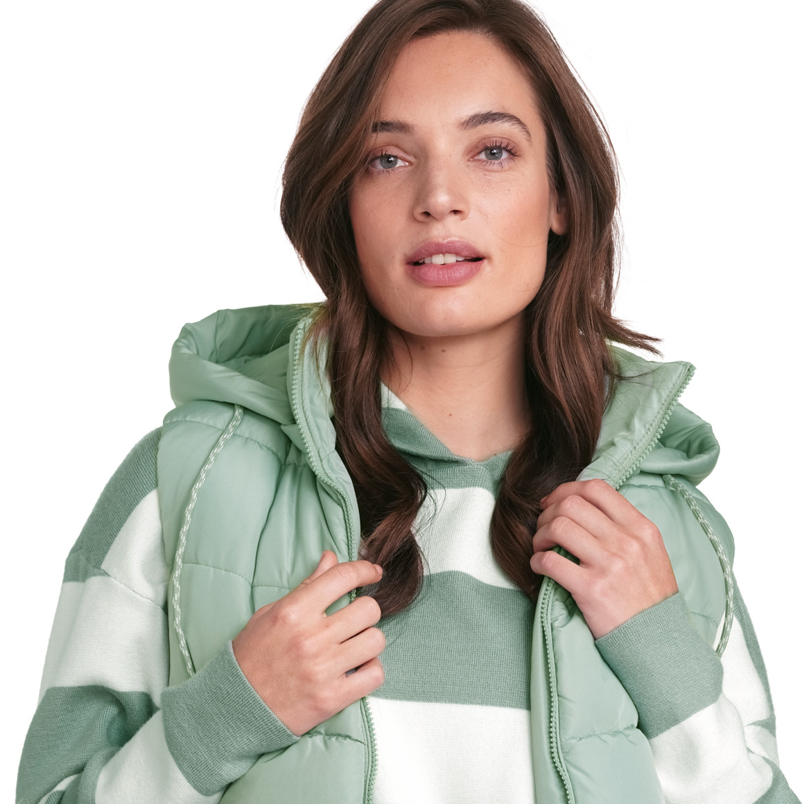 Gina Collection Damen Weste in Unifarben mintgrün