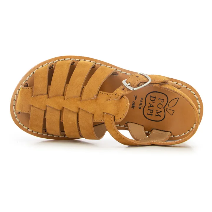 Pom d'Api Sandales Plage Stitch Dad | Camel