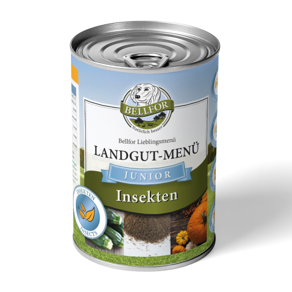 Hypoallergénique aliment humide avec insectes pour chiots - landgut-menu junior - 6x400g
