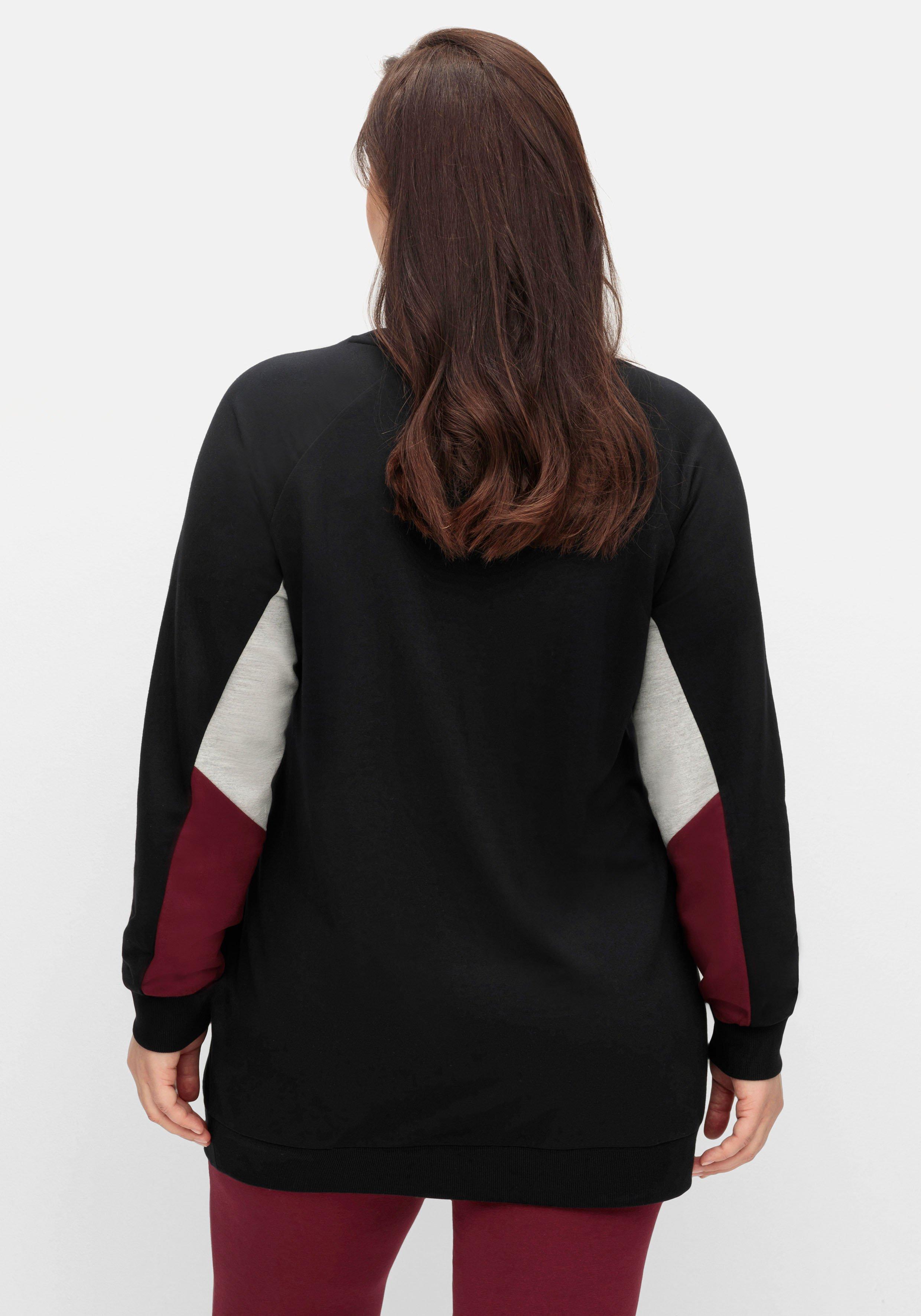 Longsweatshirt mit Kontrast-Raglanärmeln