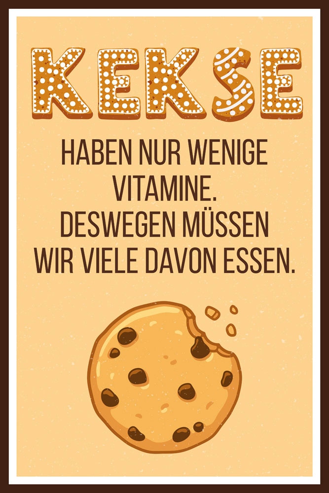 queence Metallbild »Kekse« Schriftzug | Schriftzüge 1 Stk. tlg. Stahlschilder