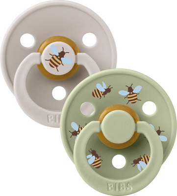 BIBS Studio Colour Bumblebee Smokk 2-Pakk Lateks Str 1, Mushroom
