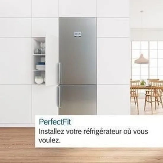 Bosch KGN36VLDT Série 4 Réfrigérateur combiné pose-libre - 321 L - 186 x 60 (H x L) - Inox