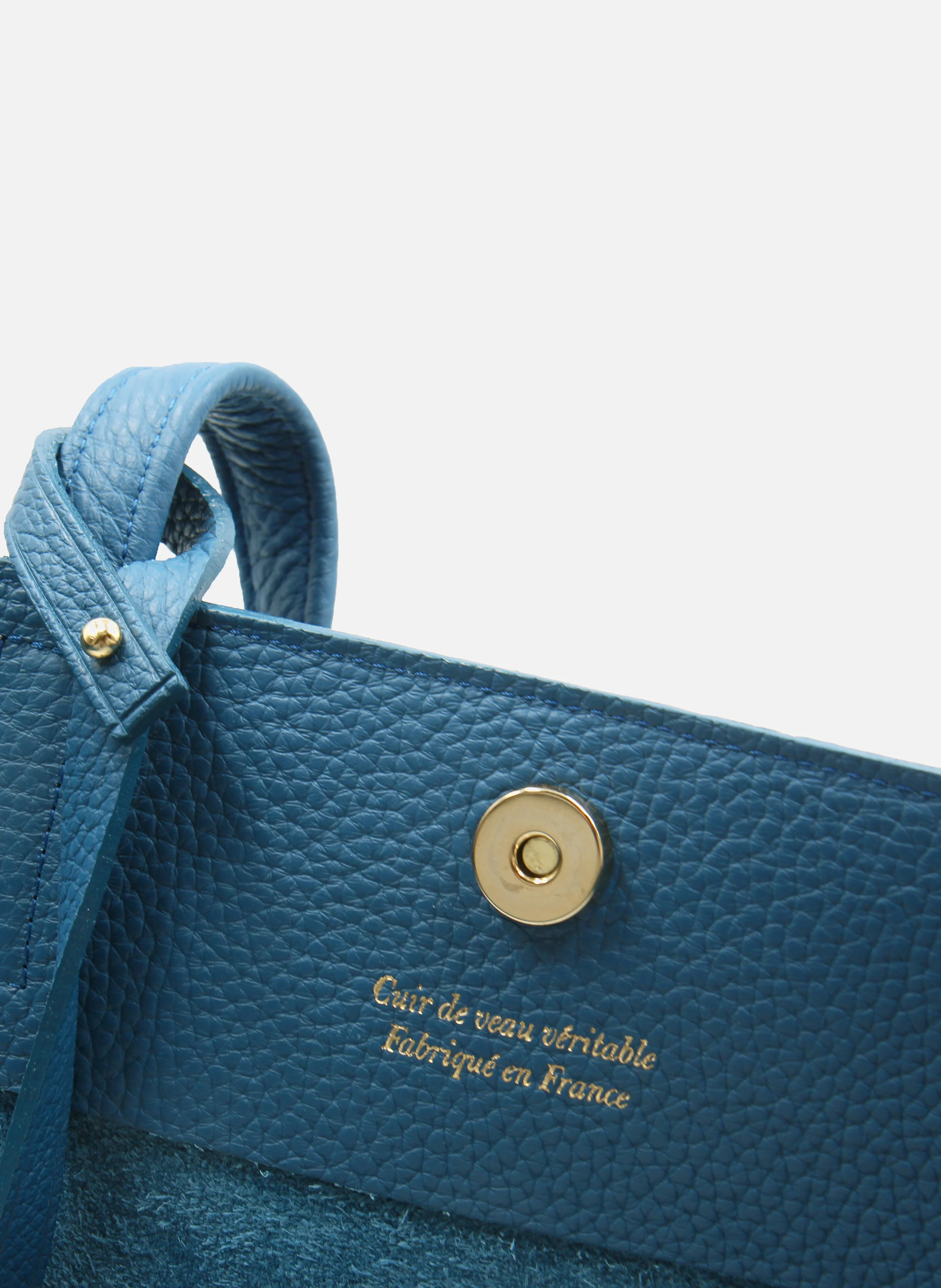 Sac cabas cuir grainé souple | Bleu