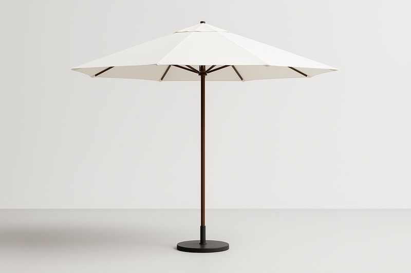 Runder Sonnenschirm Ø300 cm Olefin Beige mit Aluminiumgestell