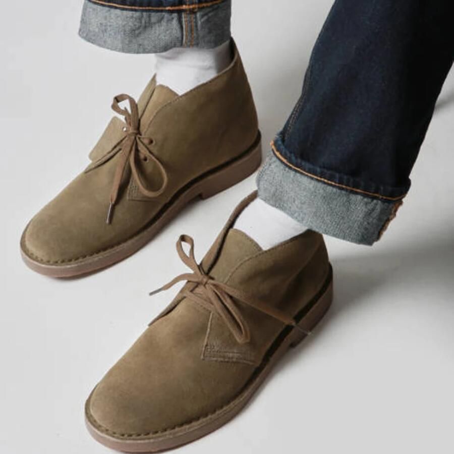 Clarks Wallabee evo suède bootschoenen met panterprint cognac