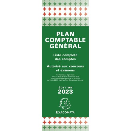 Plan comptable général accordéon 19x7,5cm - Vert