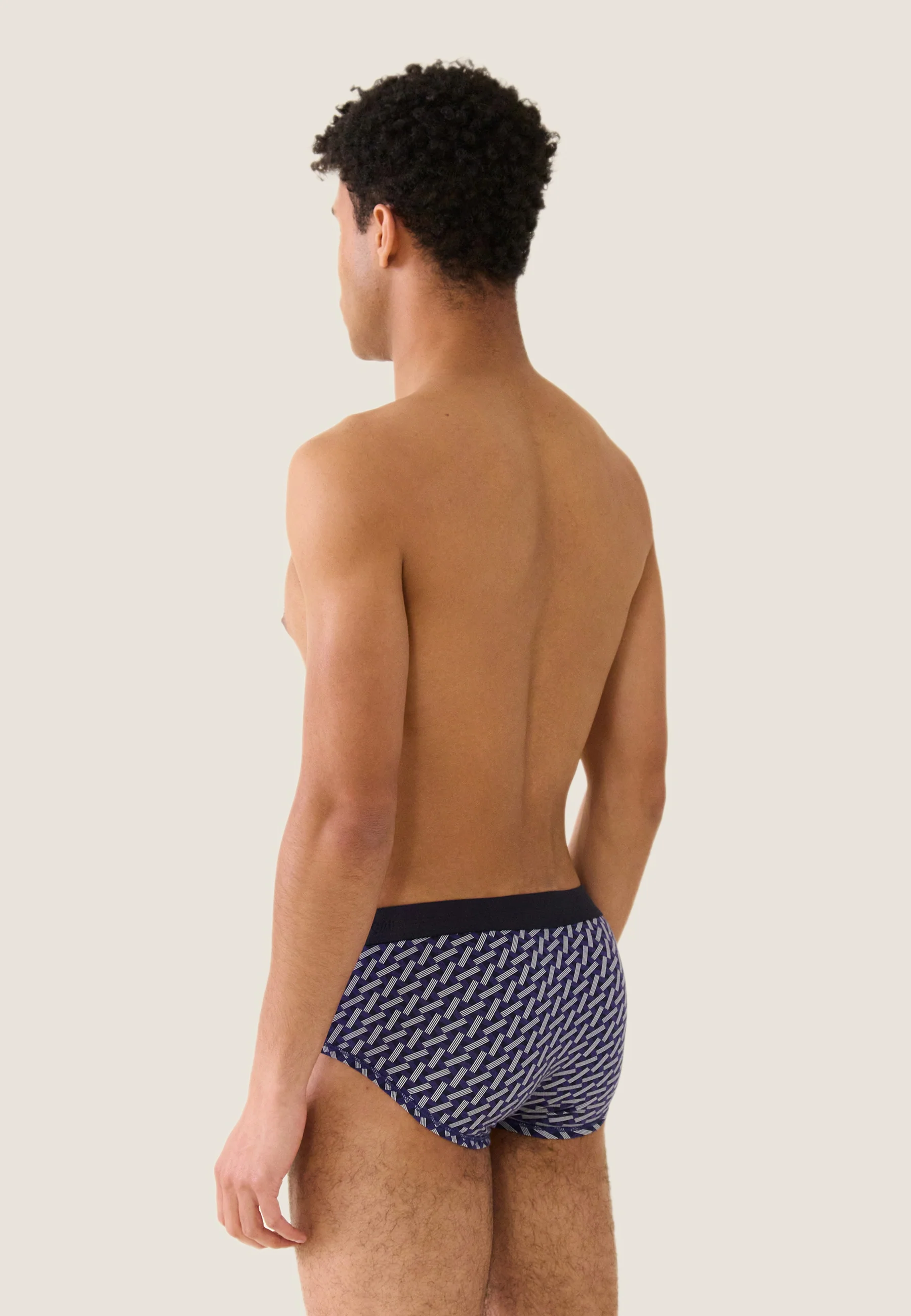 Slip en coton-Terrible Imprimé Diago Marine Velours Blanc