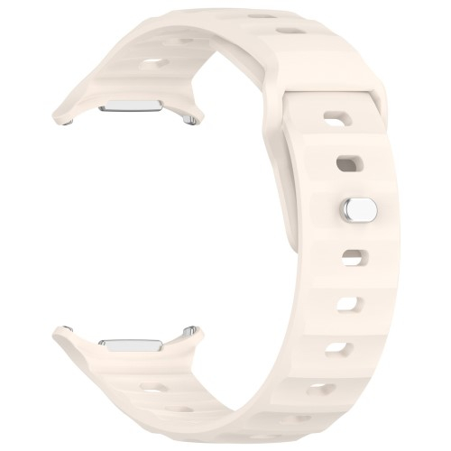 Samsung Galaxy Watch Ultra (47mm) Silikon Armband mit Knopf Verschluss (Gelenkumfang: 170-220mm) - Beige