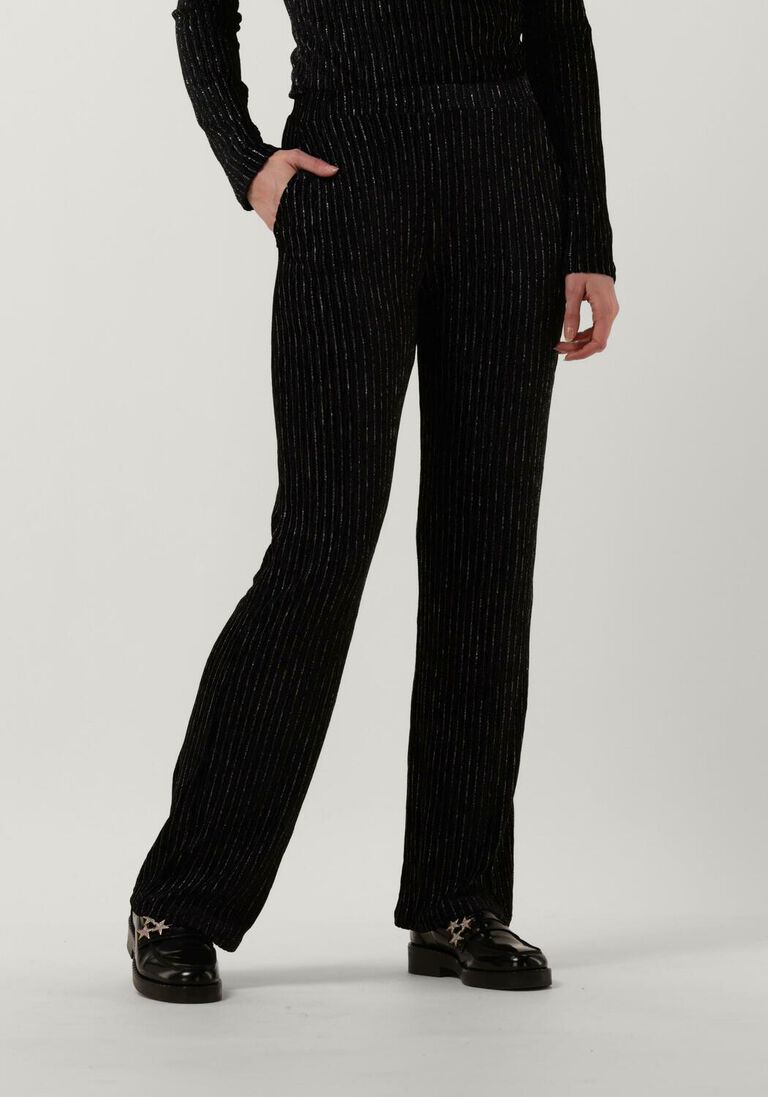 ANOTHER LABEL zwarte another label flared broek rivoli velvet pants