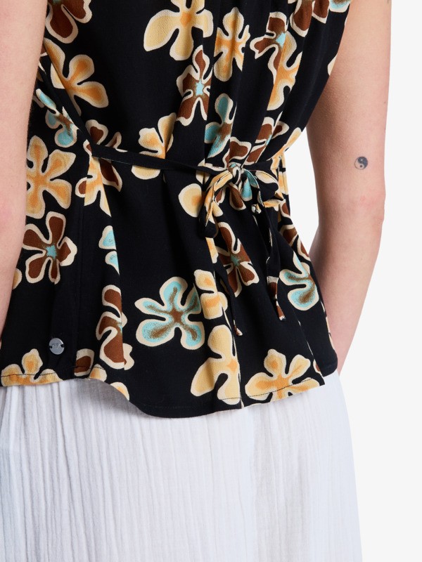 Wild Waves Crepe Top à bretelles Noir Femme
