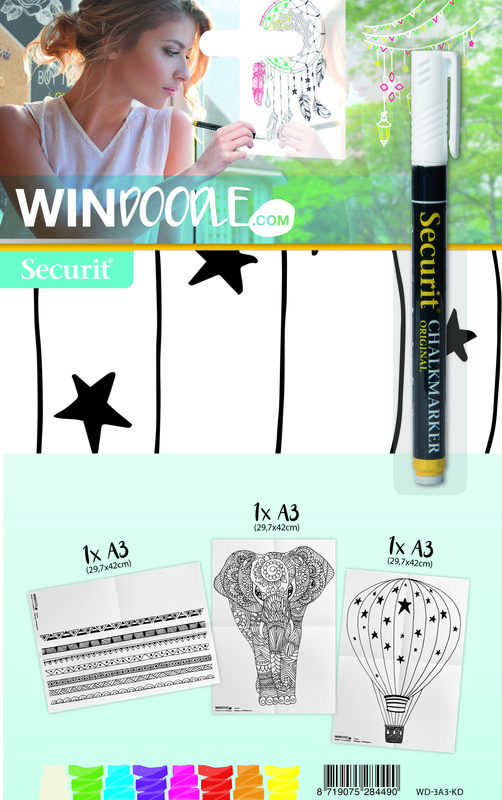 Securit Fensterschablonen Windoodle, Kids, A2, 3 Stück