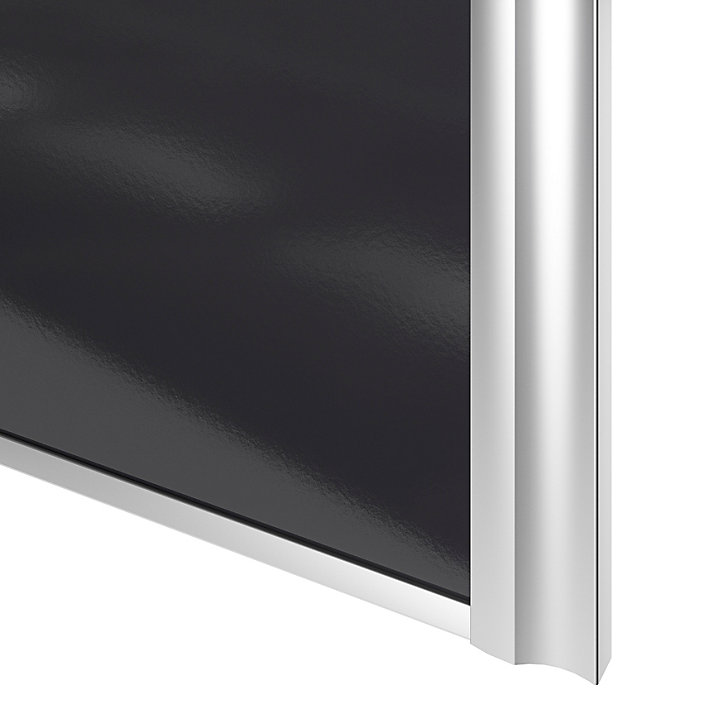 Porte de placard coulissante atelier noir profil gris GoodHome Arius H. 248,5 x L. 91.2 cm + amortisseurs