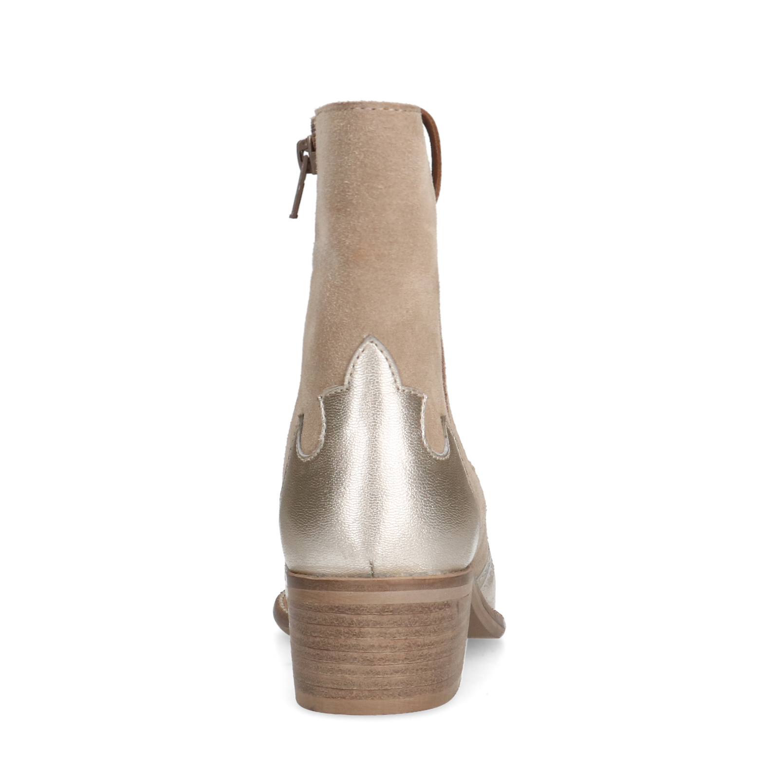 Beige suède metallic cowboy laarzen