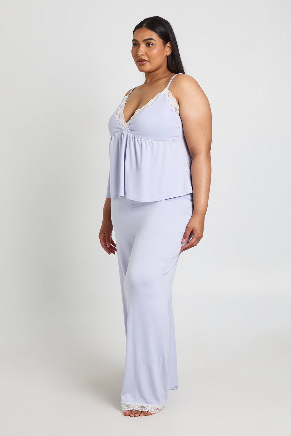 boohoo Ensemble Pyjama Grande Taille Haut Babydoll Et Pantalon