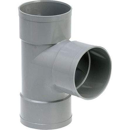 Culotte - Té - PVC  87° - femelle-femelle - D100 mm - gris