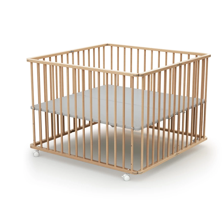 WEBABY Laufgitter faltbar Buche lackiert 100 x 100 cm