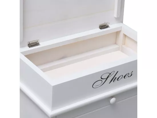 Armoire à chaussures Blanc 50 x 28x58 Bois de Paulownia