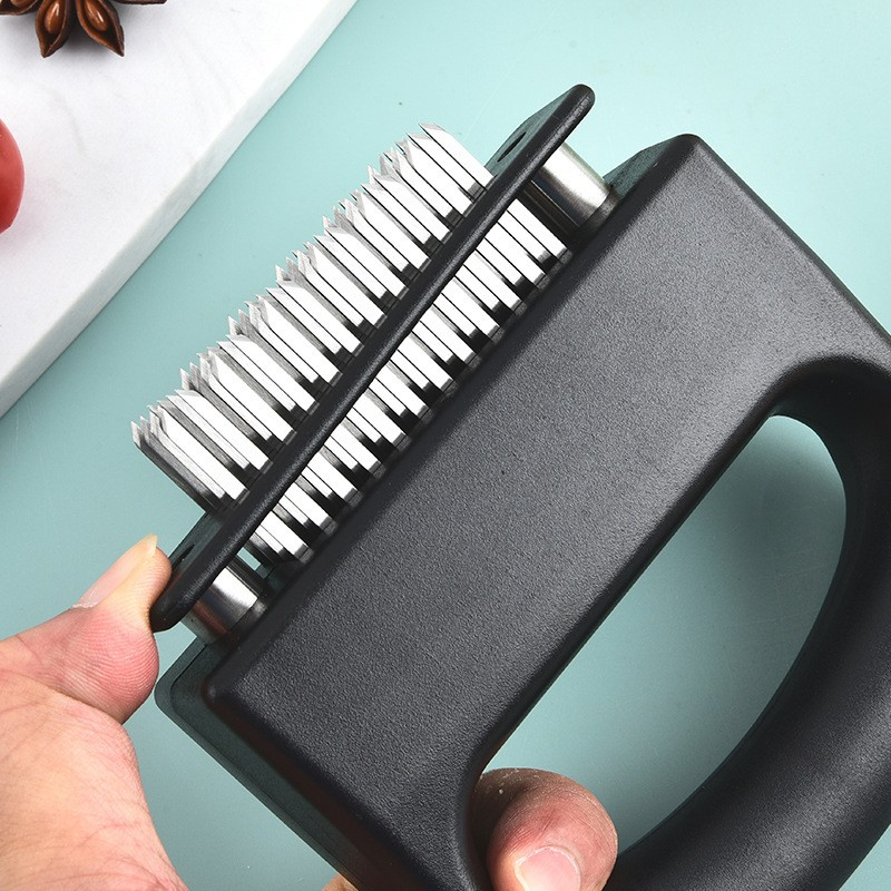 (11x12cm) Edelstahl 48 Nadelklingen Fleisch Klopfer Tenderizer Küchen Werkzeug Zartmacher für Schnitzel / Steak