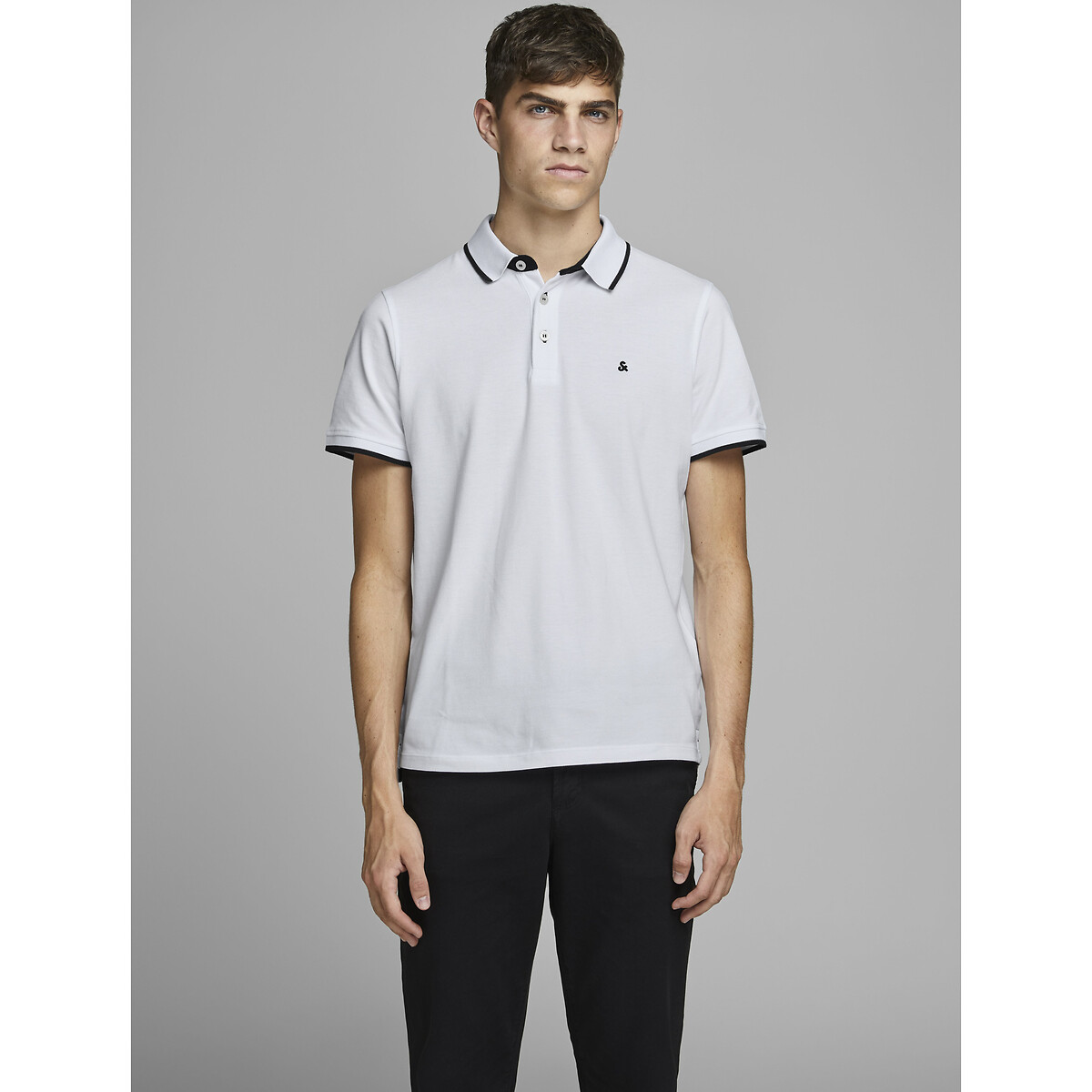 JACK & JONES<br>Camisa polo de manga curta em malha piqué