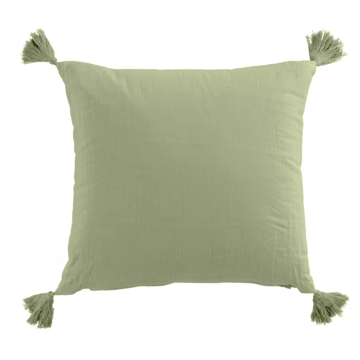Coussin carré gaze de coton (40 x 40 cm) Gaïa Vert tilleul