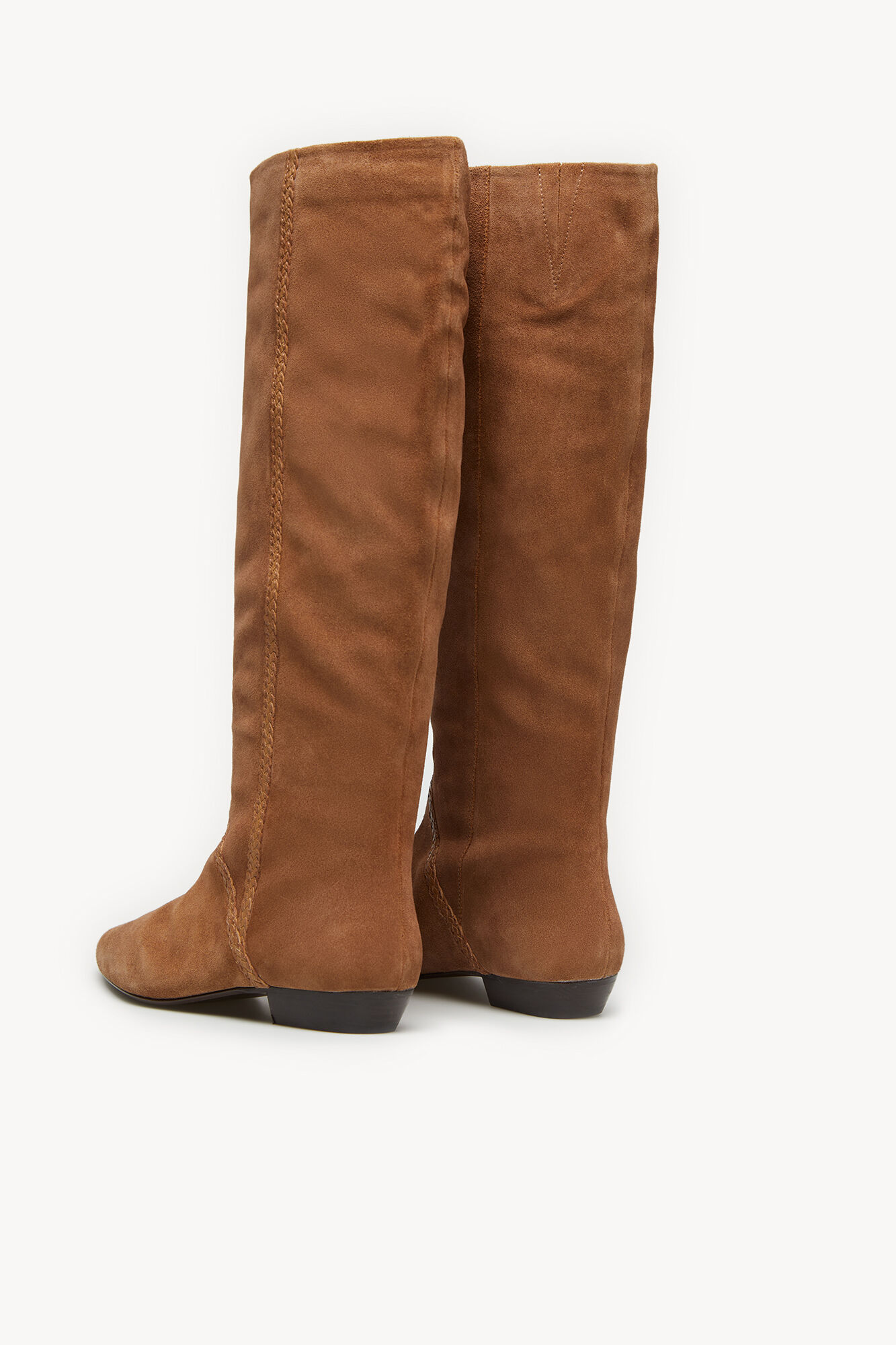Botas Aurelia de cano alto em camurça - marrom