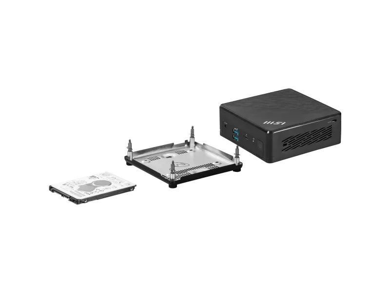 MSI Cubi 5 12M 001BEU - Barebone - mini PC FCBGA1744 Socket - 1 x Core i7 1255U / op til 4.7 GHz - RAM 0 GB - Intel Iris Xe Graphics - IEEE 802.11ax (Wi-Fi 6E), Gigabit Ethernet, 2.5 Gigabit Ethernet, Bluetooth 5.3 - sort