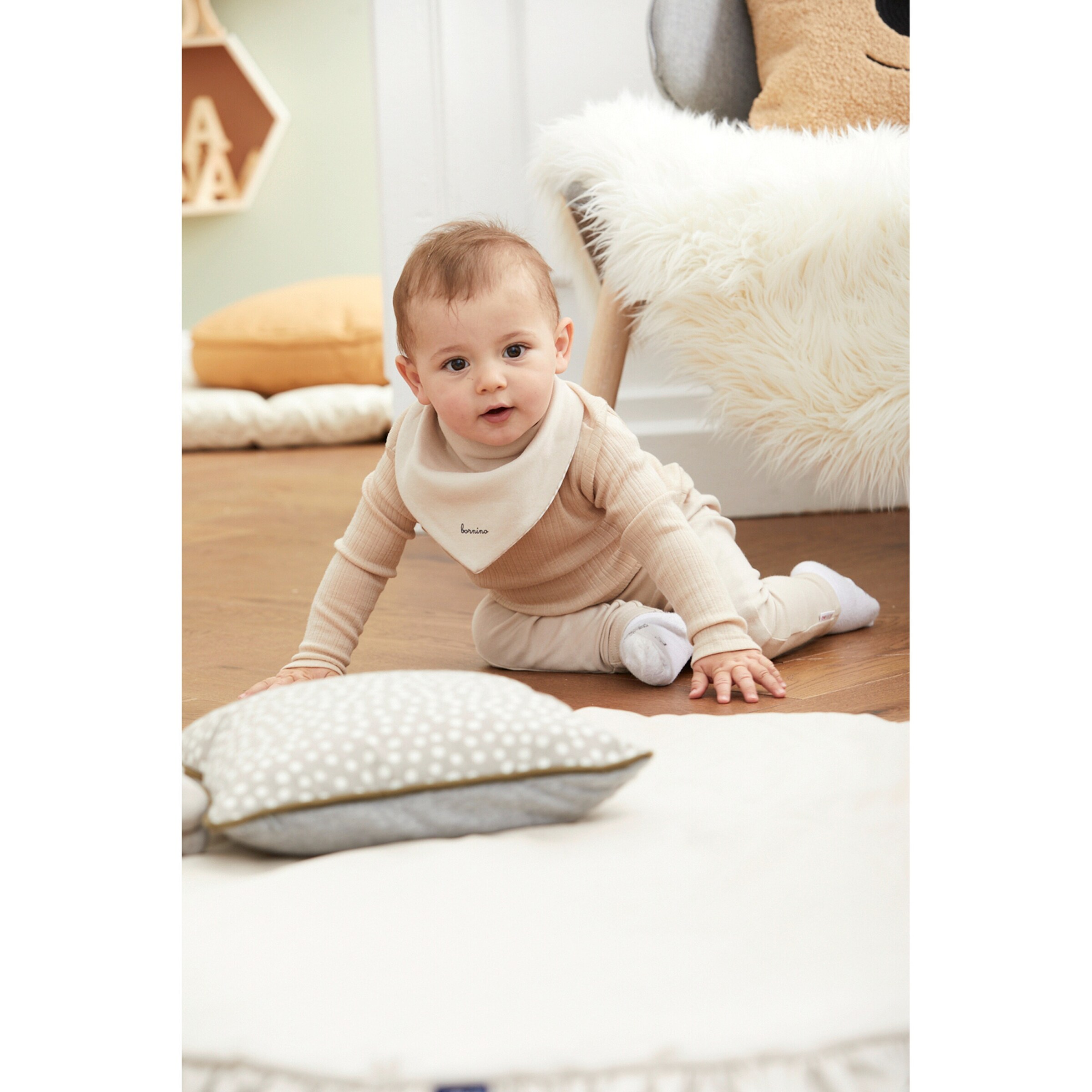 Bornino - Lieblinge 3er-Pack Wende-Dreieckstücher beige/braun/schwarz