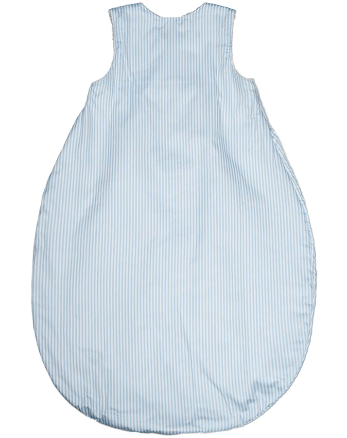 Frottee-Schlafsack mit Streifen in hellblau/weiß