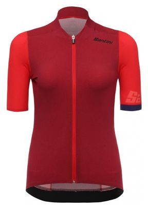 Maillot Manches Courtes Femme Santini Genio Rouge