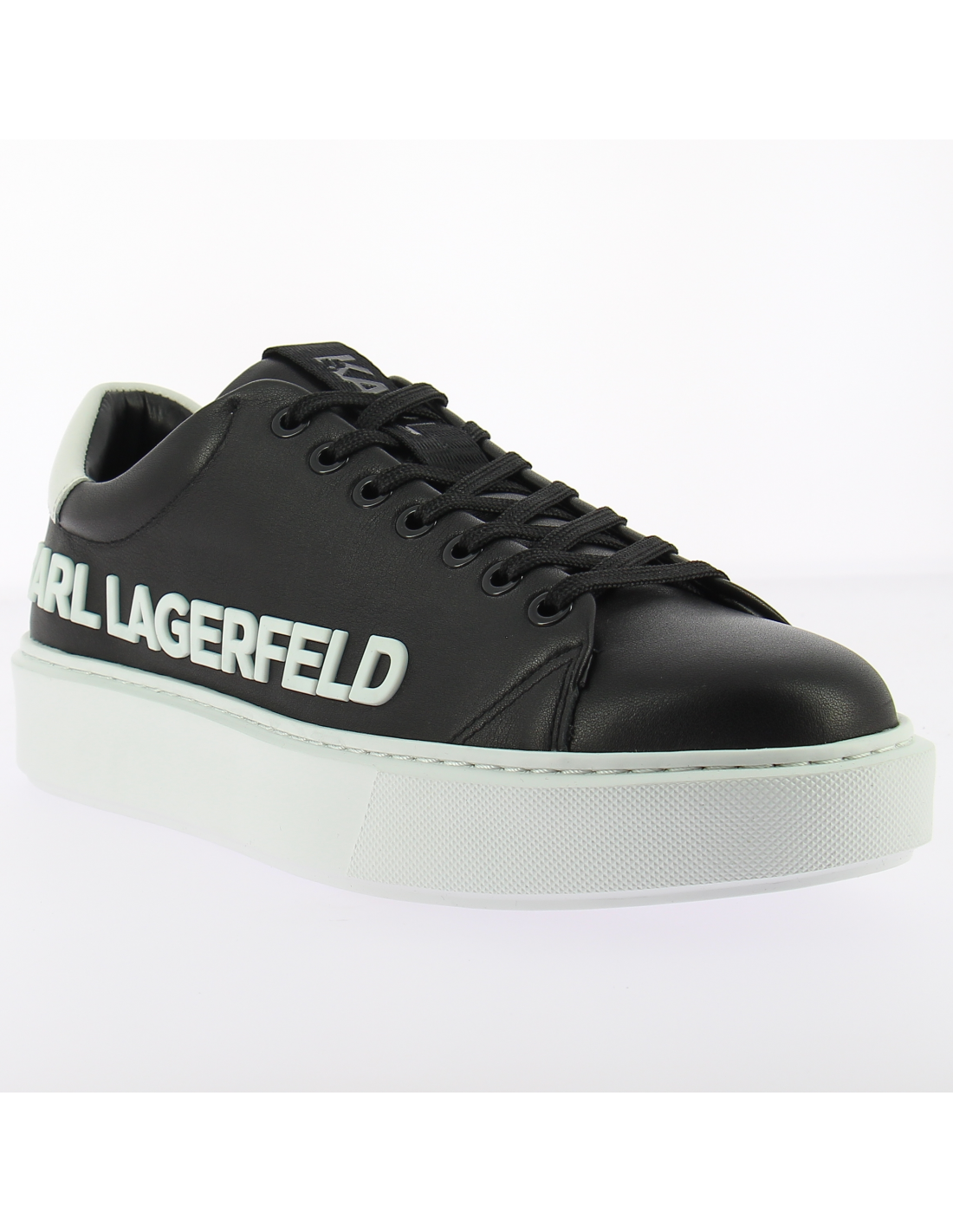 karl lagerfeld baskets de ville homme maxi kup karl injekt logo lo cuir noir blanc